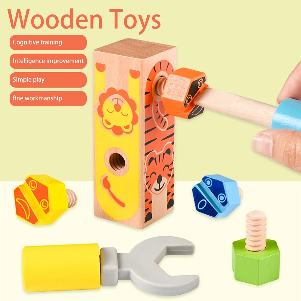 

Детские деревянные винтовые гайки, игрушка для сопряжения, винты для животных, сборная игра, игра для детского сада, настольная игра, развив...