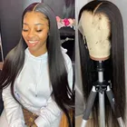 Парики с застежкой 7x7, бразильские прямые 13x 4, парики из человеческих волос на сетке спереди, предварительно выщипанные плотные парики на сетке спереди, для черных женщин