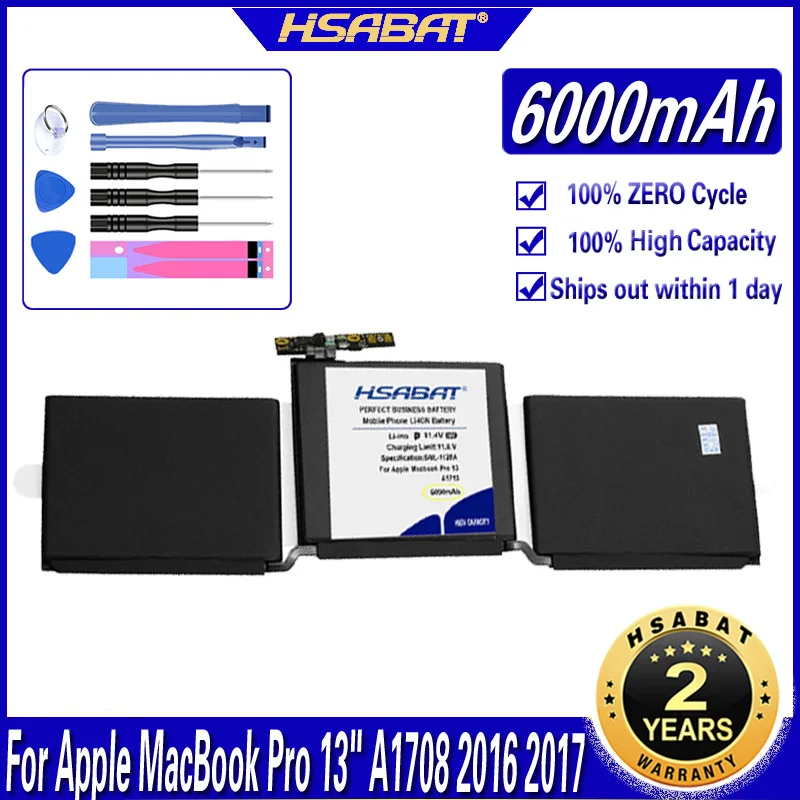 Аккумулятор HSABAT A1713 MLL42CH/A MLUQ2CH/A для ноутбука Macbook Pro 13 '&#x27A1708 6000 2016 2017 | Компьютеры