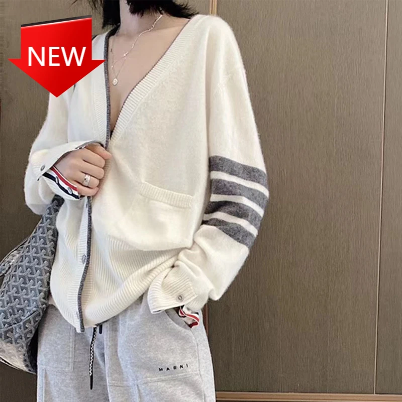 

Женские шерстяные свитера в стиле TB, новый женский вязаный кардиган, Модный Топ с длинным рукавом, лидер продаж, весна-осень