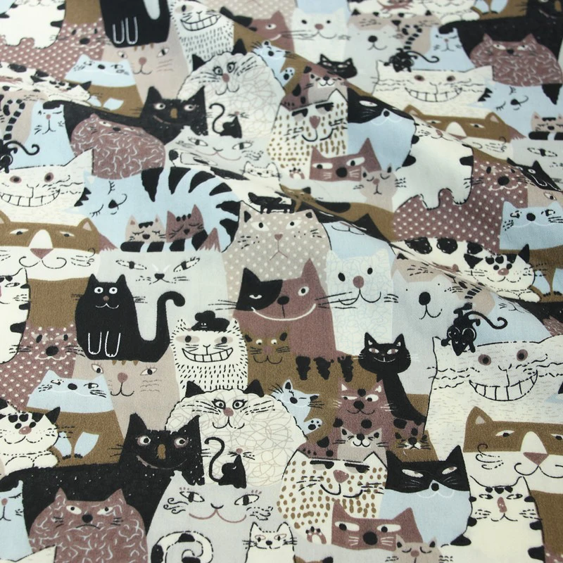 Хлопковая ткань с рисунком кошек и собак детское постельное белье декоративный