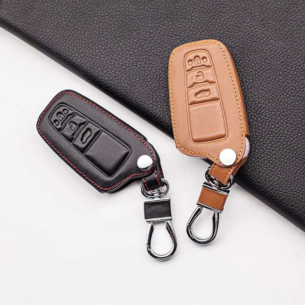 

Кожаный чехол для автомобильного ключа для Toyota Camry Prado 2017 2018 CHR Prius Corolla RAV 4 чехол для дистанционного ключа