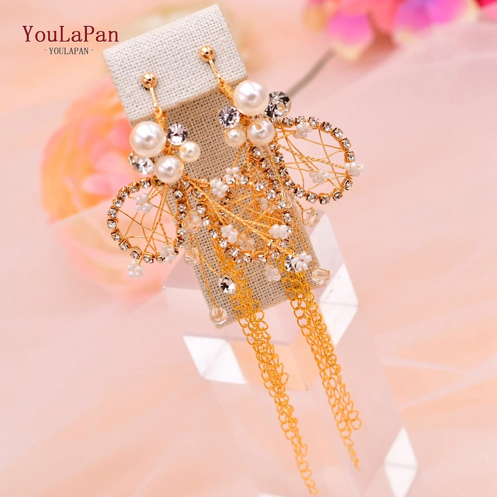 

YouLaPan HP240 Alloy Flower Hair Accessories Handmade Rhinestones Women Tiara Hair Jewelry Wedding Headband Bridal Headpiece