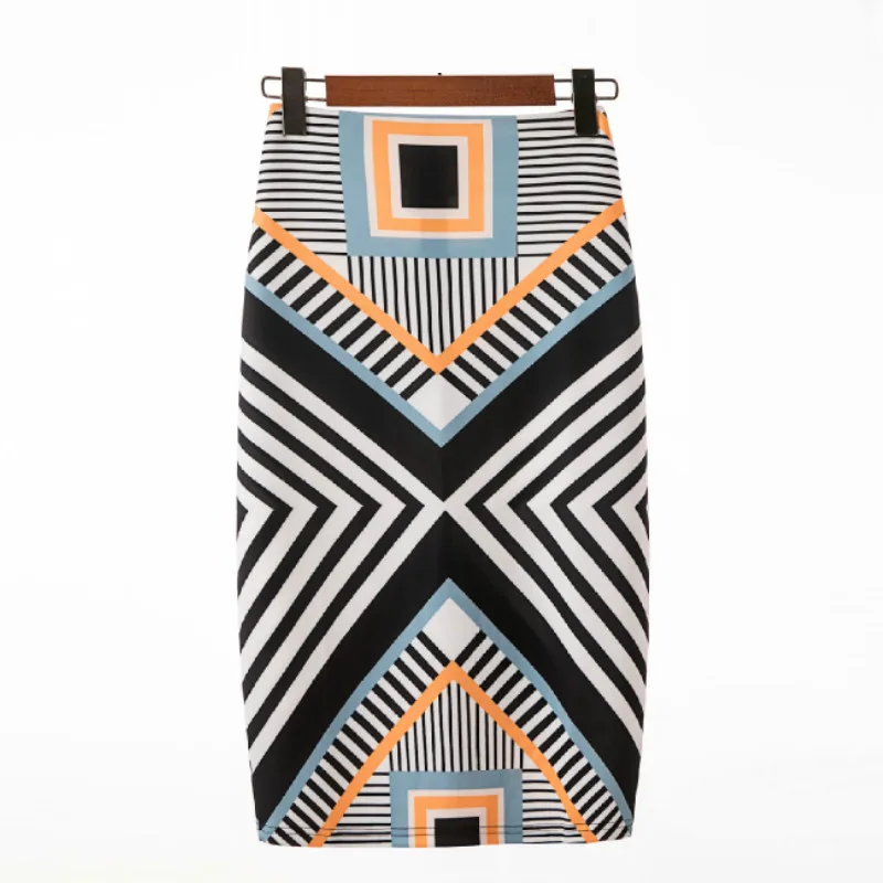 Юбка-карандаш с цветочным принтом и завышенной талией женская модная офисная