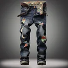 Высокое качество мужские джинсовые брюки повседневные рваные джинсы дизайн модные брюки до щиколотки на молнии Узкие мужские джинсы размера плюс джинсы