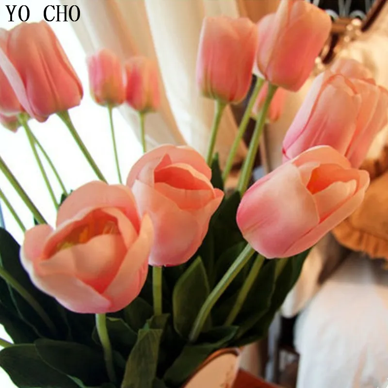 Прямая поставка 10 шт./Лот тканевые цветы тюльпанов искусственные шелковые для