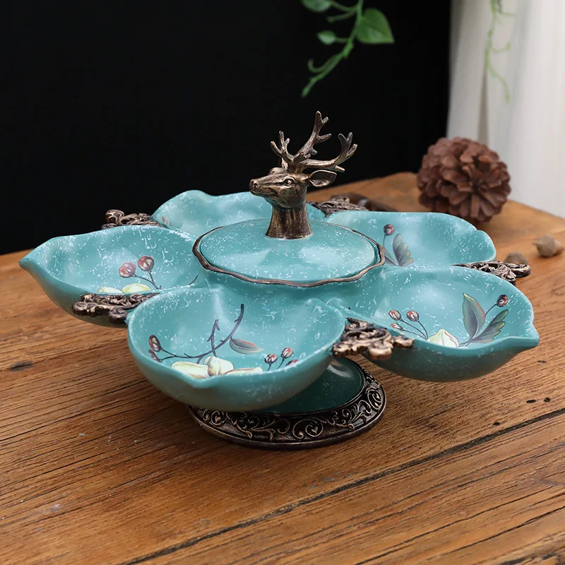 

New Elegant Desktop Decoration Craft Deer Shape Exquisite Durable Fruit Candy Plate Home Table Decoration Drop Shipping