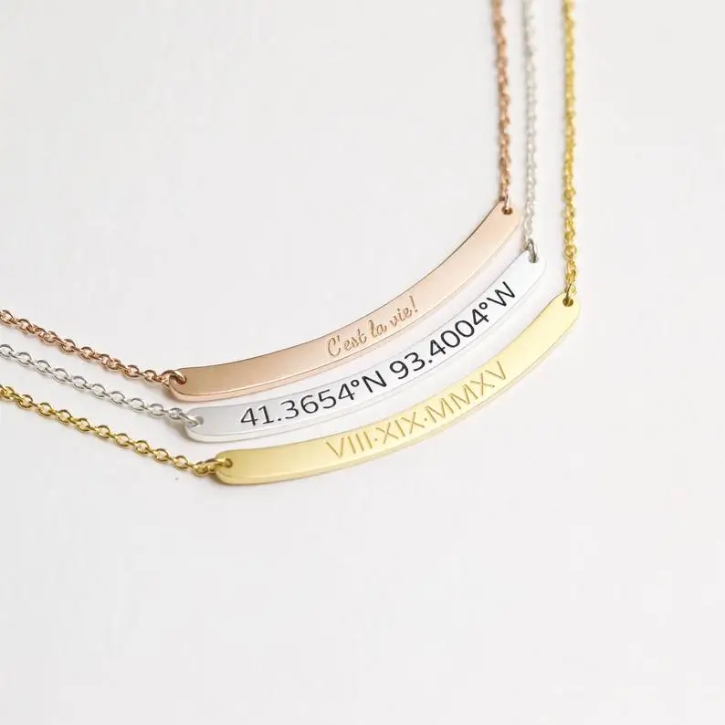 DUOYING матери подарки на заказ расположение координаты бар ожерелье римские