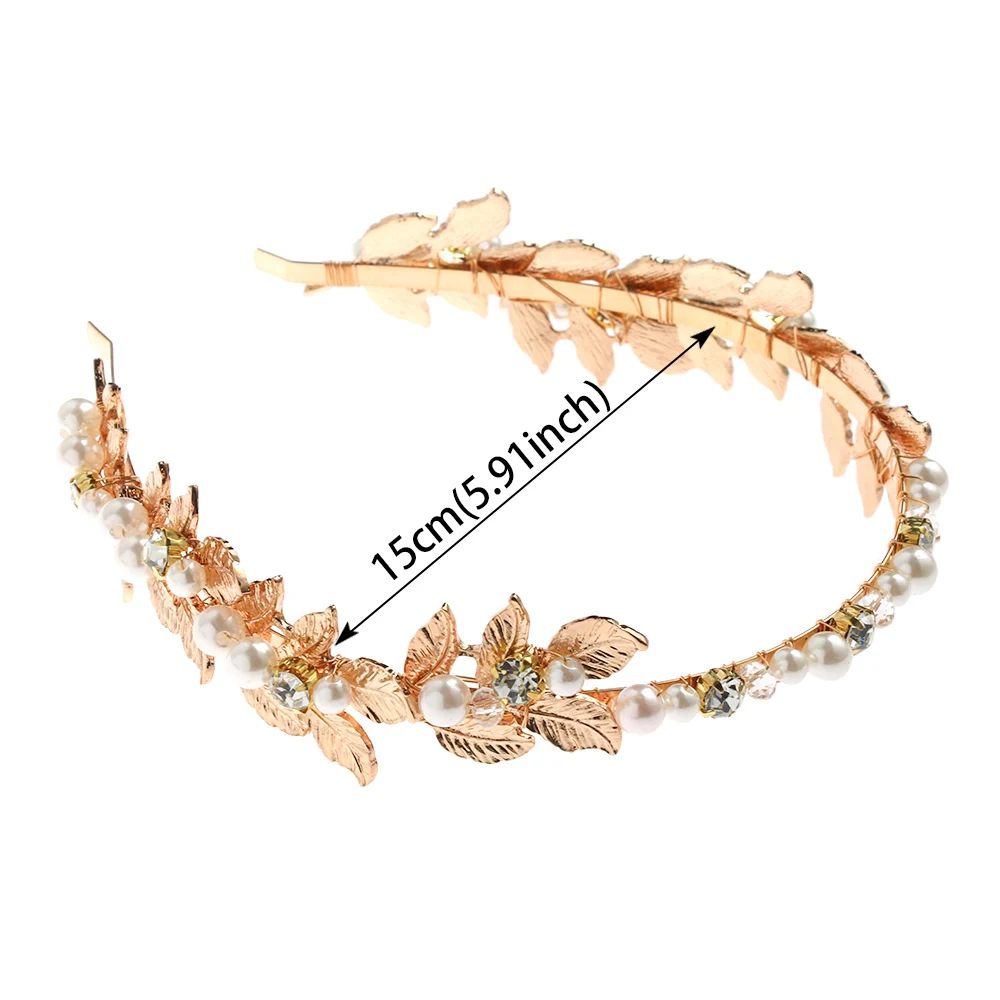 

New Design Pearl Leaves Hair Band Handmade Girls Hair Accessories Elegant Women Headband Wedding Party Bridal Hair Hoop Headdres