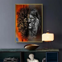 abstract lion animal wall art poster forest art print wildlife canvas painting modern picture nordic living room home decoration
