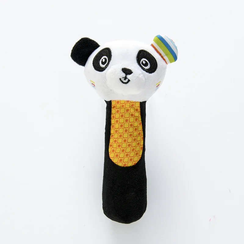 panda 2 Мультяшные детские погремушки Биби палочки Мягкий Кролик лев тигр плюшевый молоток кроватка подвесная животное кукла детская игрушка для новорожденного ребенка - Цвет: panda 2