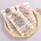 Повязка на голову для новорожденных, цветная, с бантом, 8 шт.компл., подарочные аксессуары для волос