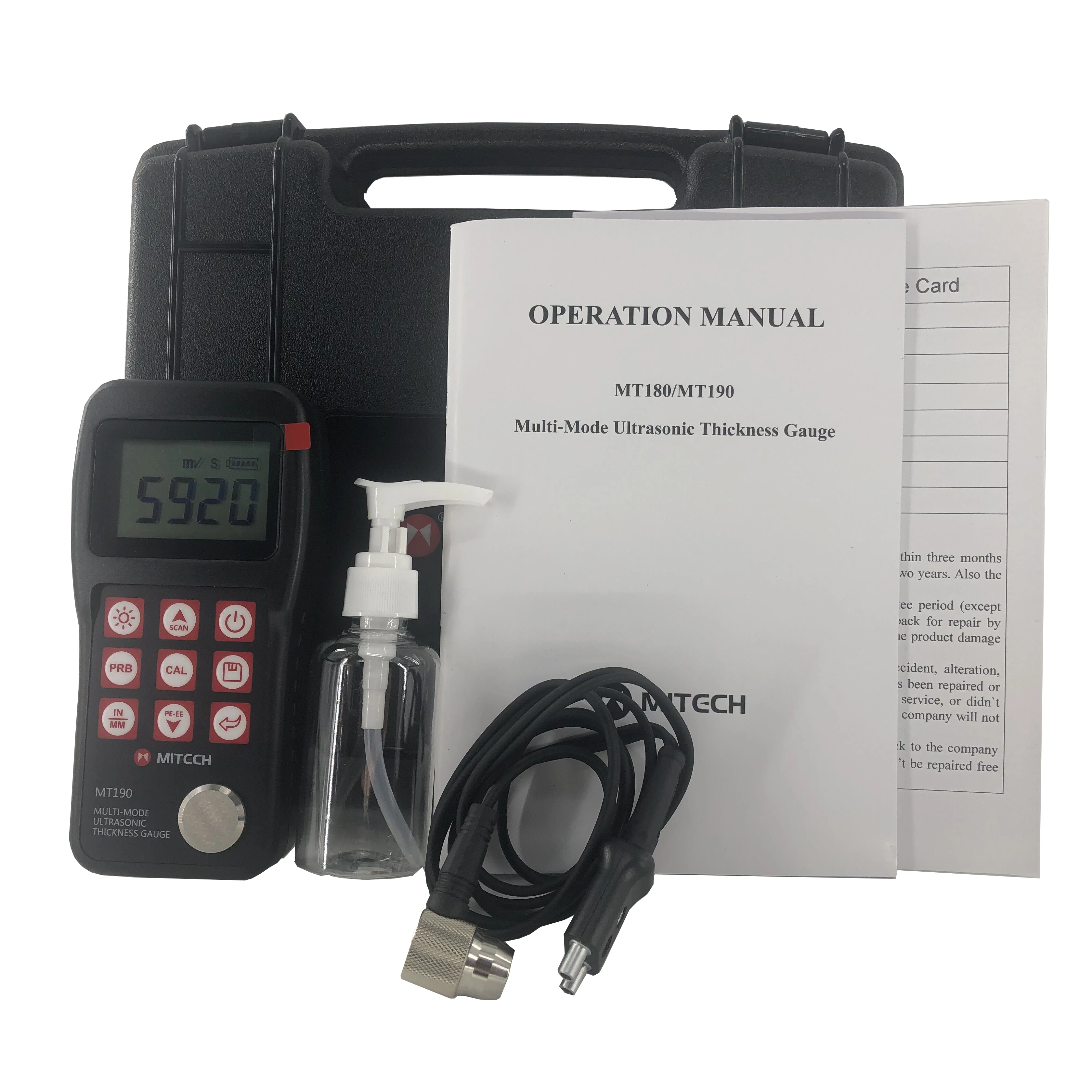 Цифровой ультразвуковой толщиномер MT190 измеритель толщины металла пластика