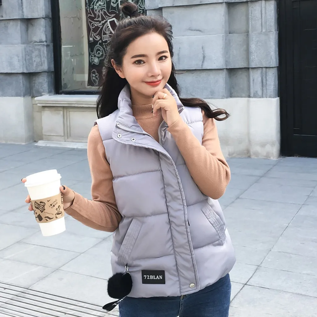 JAYCOSIN Женский складывающийся жилет с воротником-стойкой женский подкладкой