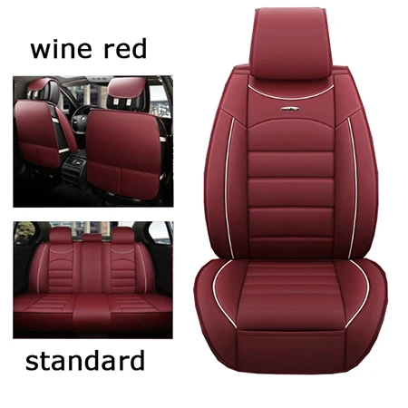 Wine red standard Универсальные кожаные автомобильные чехлы для Mini One Cooper R50 R52 R53 R55 R56 R60 R61 PACEMAN COUNTRYMAN автомобильные аксессуары автомобильные чехлы - Название цвета: Wine red standard