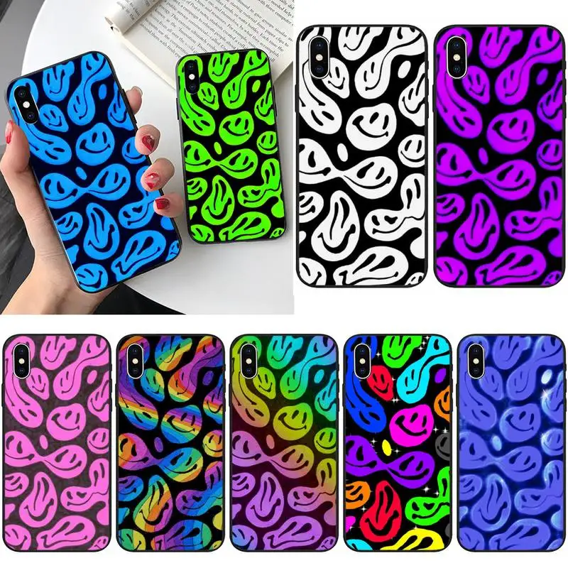 

Blue Smiley Face Phone Case For iPhone 12 Mini 11 Pro XS Max X XR 7 8 Plus