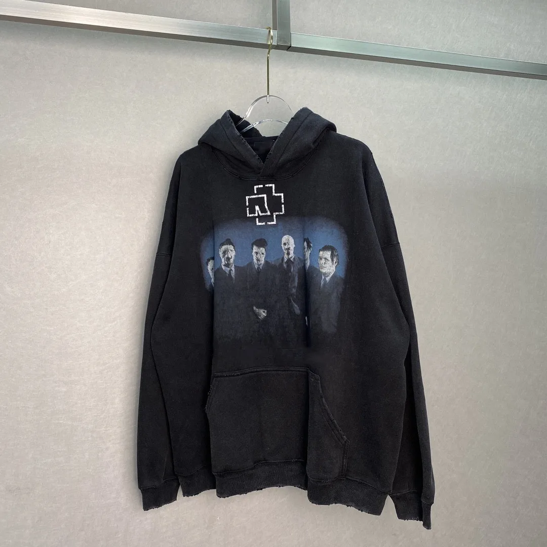 

2021 весна лето женская вышитая буква Парижа хлопковая черная с длинным рукавом мужская Толстовка Hoodie181