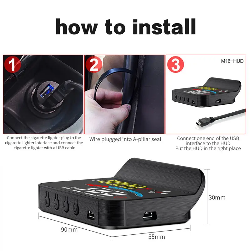 Проектор скорости на лобовом стекле автомобиля дисплей GPS KMH KPH совместим со всеми