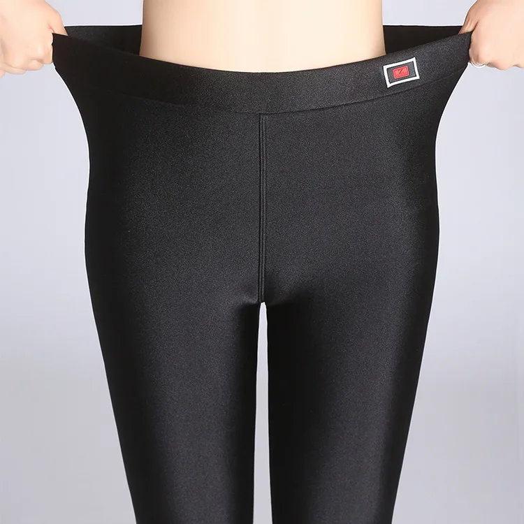 

Autumn/winter 2020 new velvet gloss pants fat MM thick nine-point pants high-stretch thermal pants slim leggings women