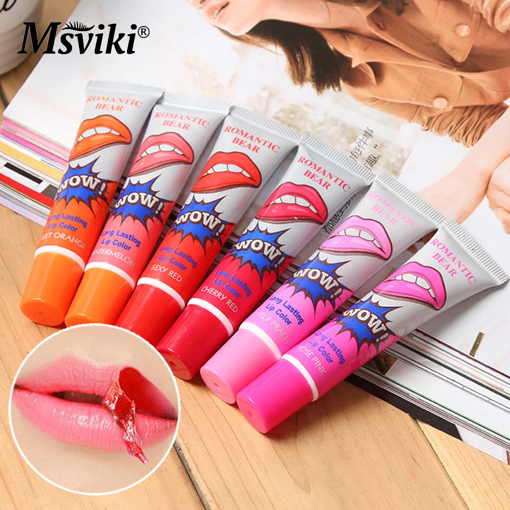

6 Colors Amazing Peel Off Liquid Lipstick Waterproof Long Lasting Lip Gloss Mask Moisturizer Makeup Tear Pull Lip Lint Cosmetic