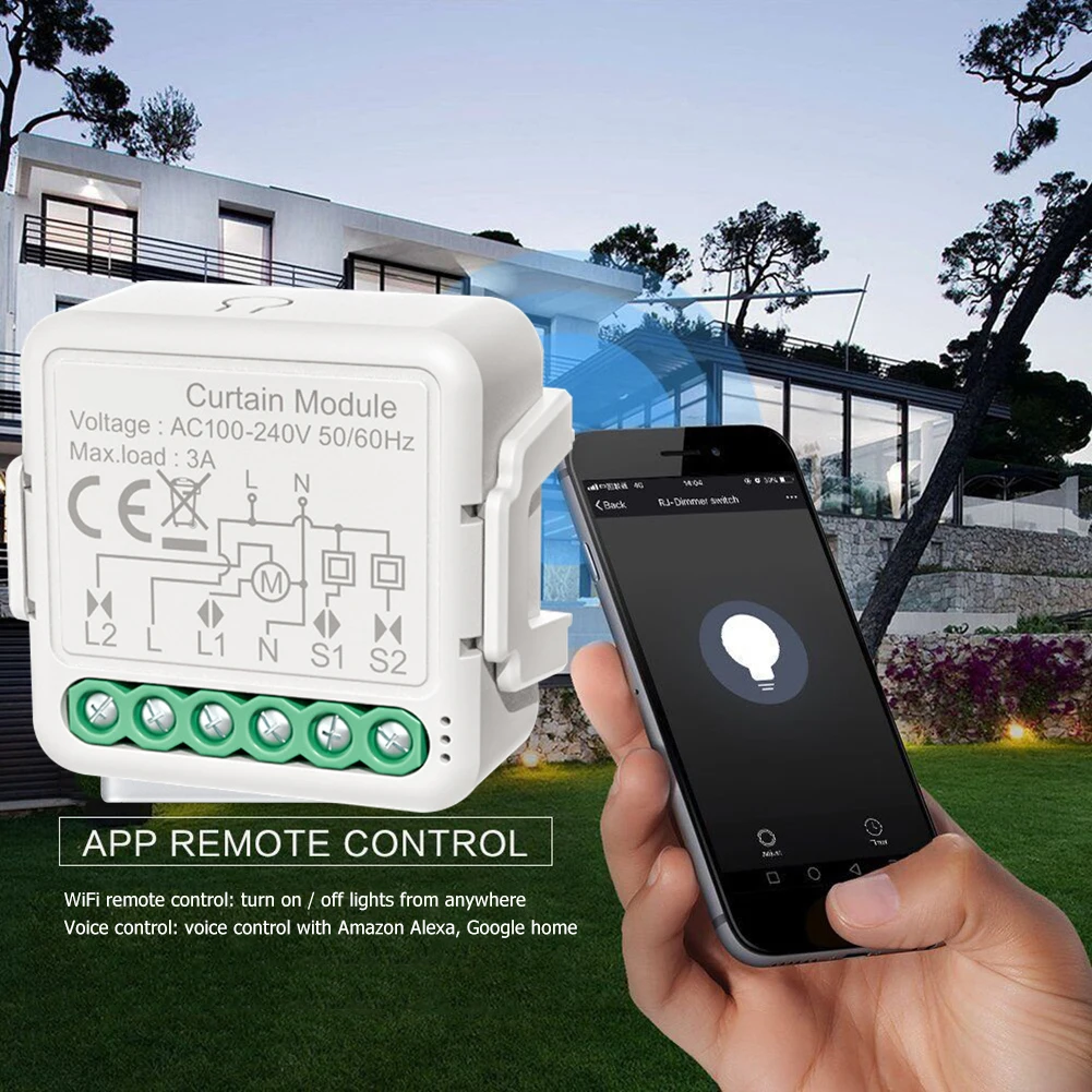 

Smart Curtain Switch Voice Remote Control Roller Shutter Blinds WiFi Curtain Switch Module Household Supplies