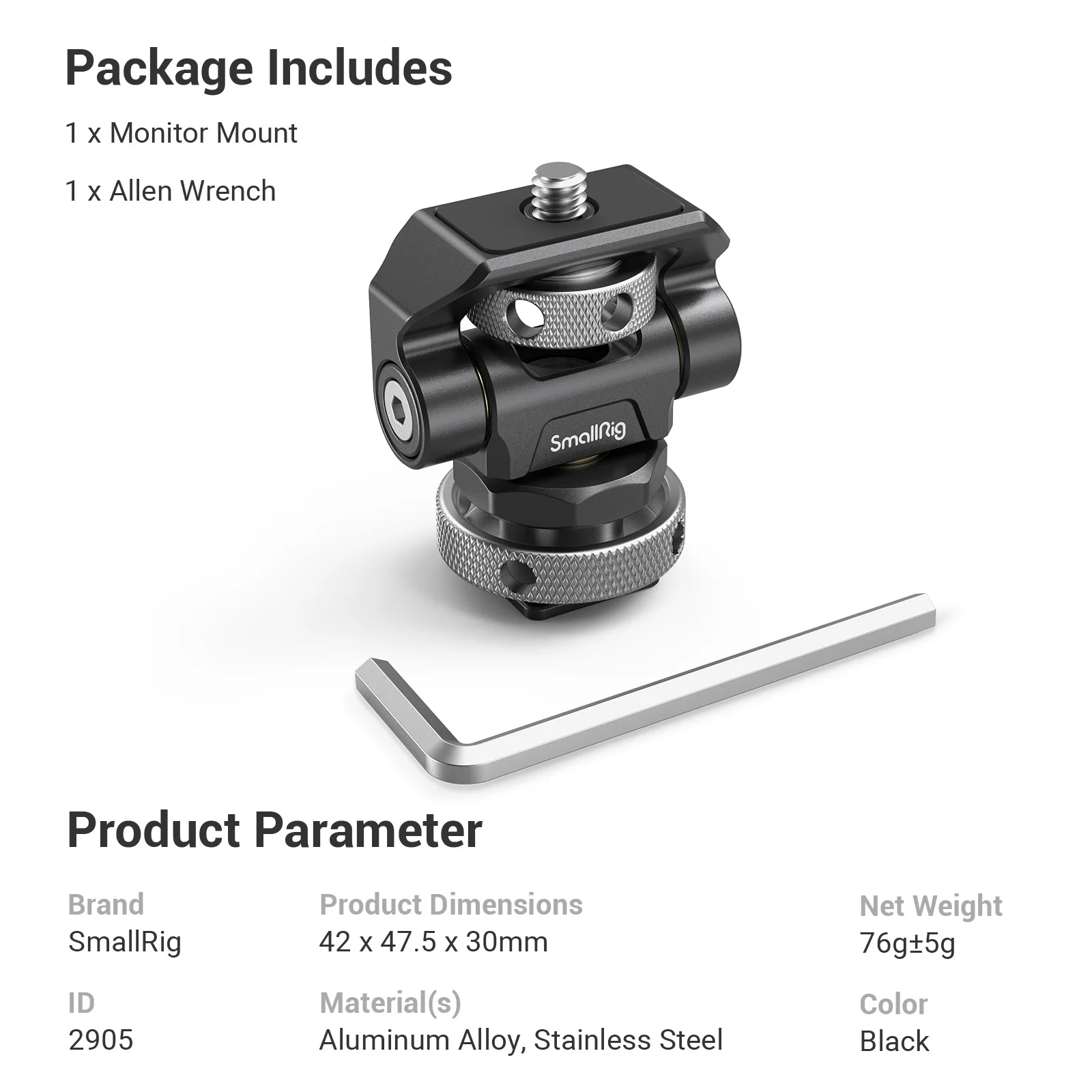 Быстросъемный держатель SmallRig для монитора поворотный и Наклонный регулируемый с