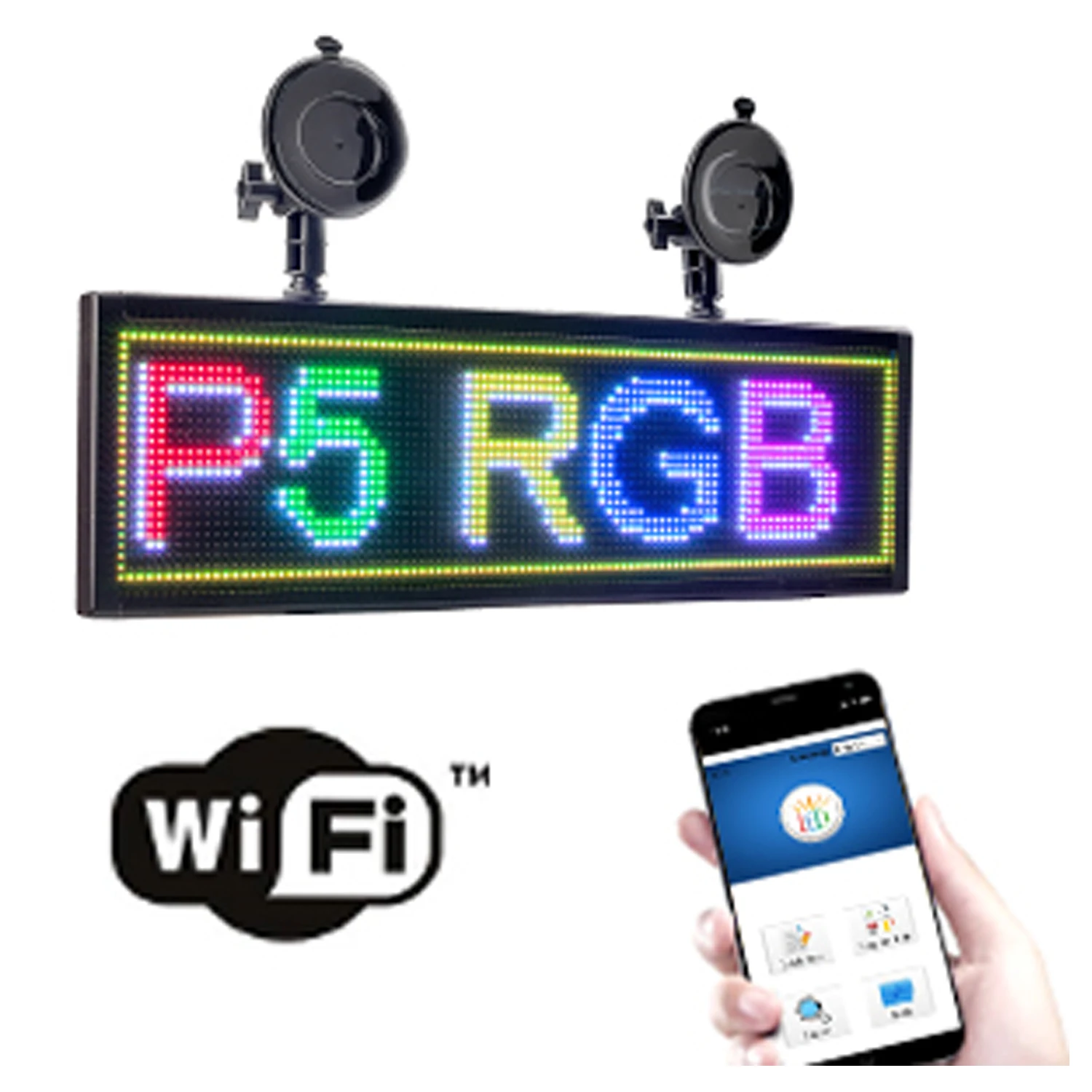 12v P5MM 24*96 точек 51 см RGB полный Цвет светодиодный знак беспроводной Программируемый