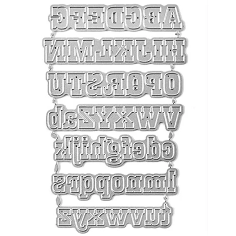 Naifumodo 26 capitary& прописные и строчные буквы алфавита металлические штампы 26 букв резка Скрапбукинг тиснение штампы вырезанные трафареты Самодельные открытки