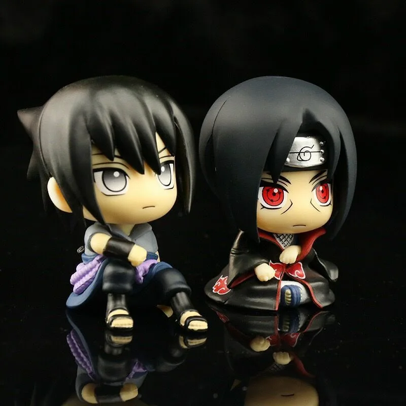 

Action Anime Naruto 8cm Figure Toys For Children Sitting Naruto Kakashi Cute Doll Car Accessories Animation Peripheral Gift Toys