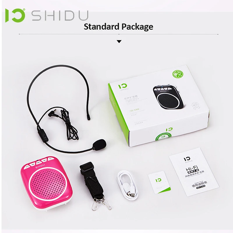 SHIDU Portable Voice Amplifier Megaphone Mini Audio Speaker With Microphone Rechargeable Ultralight Loudspeaker For Teachers 308 images - 6