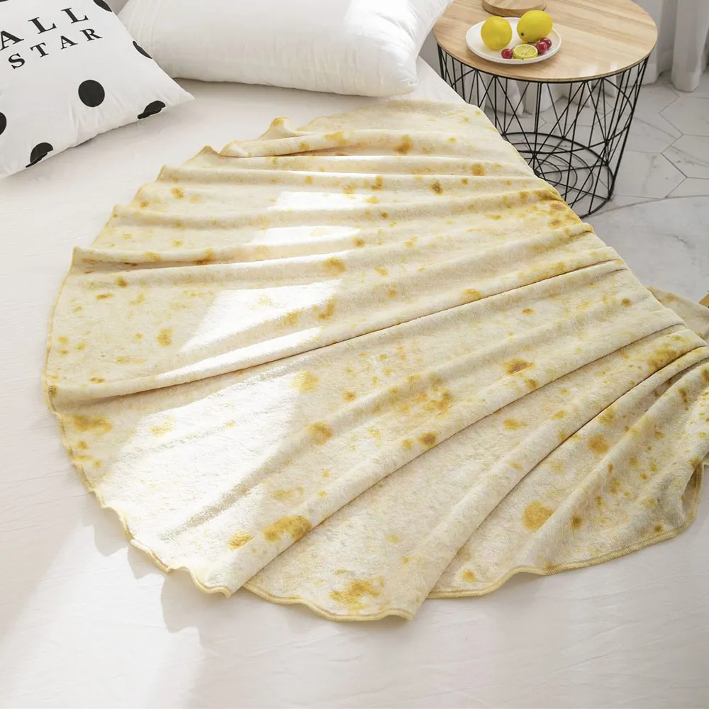 Теплое фланелевое одеяло burrito s 280 г/м2 круглая форма для путешествий на самолете
