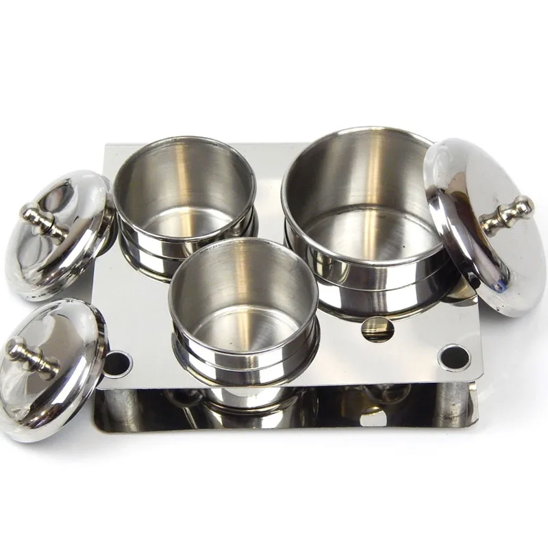 3 шт./компл. акриловый Органайзер для маникюра поднос с металлической крышкой