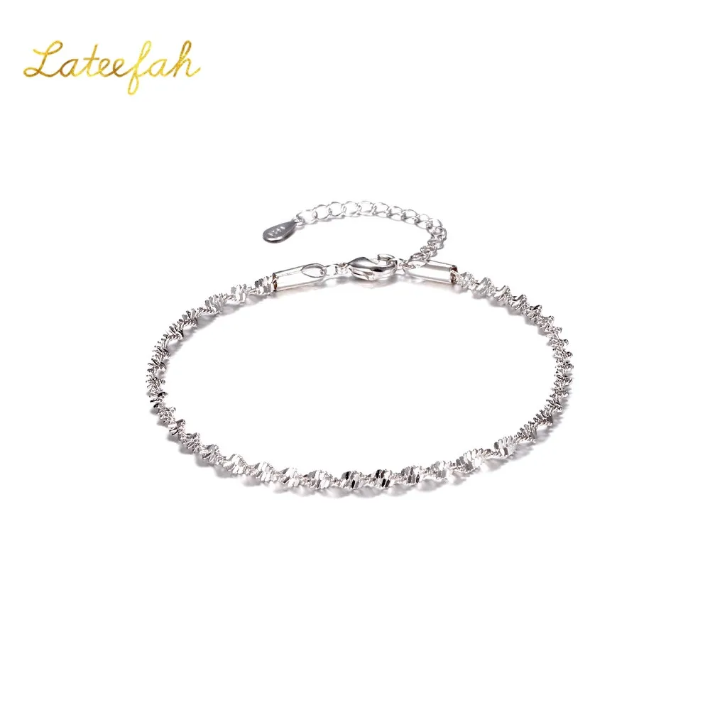 

Charming Glitter Twisted Pattern Bracelet Women's Bracelet Wrist Jewelry White Gold Rose Gold Lobster Clasp Bracelet For Women