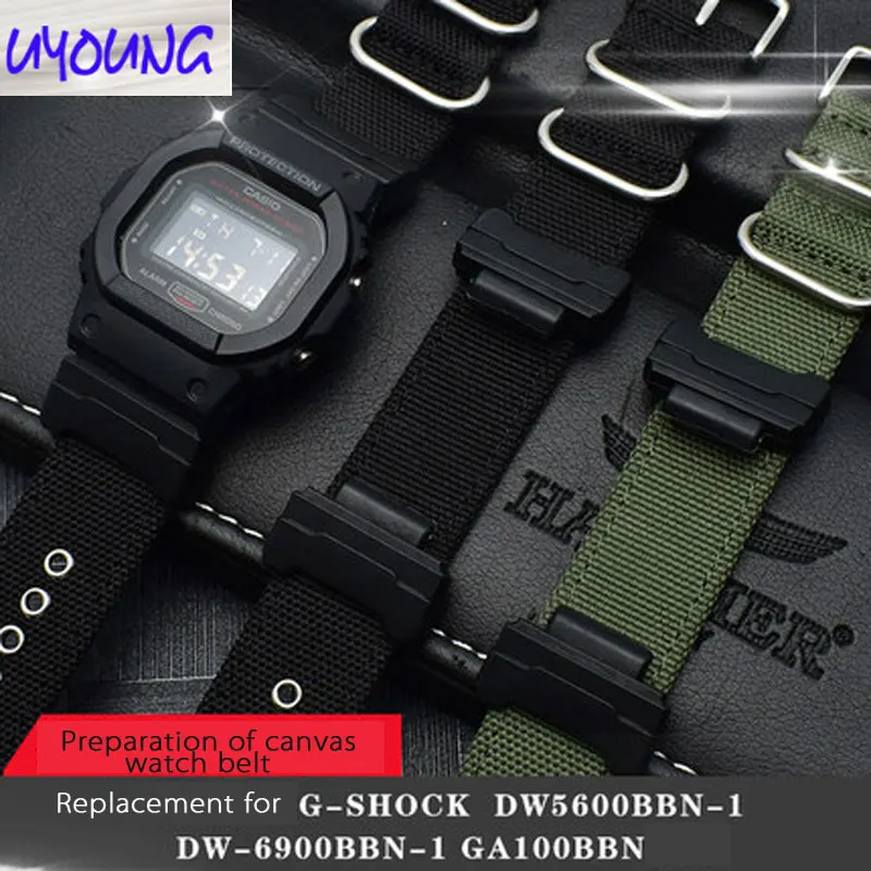 Классические черные холщовые часы для cso G SHOCK DW6900 DW5035 ремешок часов 16 мм|Ремешки