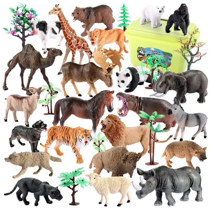 Экшн-фигурки дикого джунглей зоопарк животные плазти Коллекционная модель