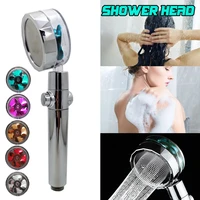 360 degrees rotating turbo power shower head water saving rain shower turbocharge watering can with fan bathroom accessories