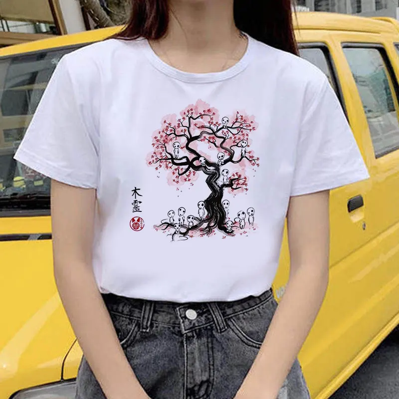 

Neighbor Totoro spirit leaves T-shirt studio Ghibli Viper Japanese cartoon anime women T-shirt short sleeve Miyazaki clothing