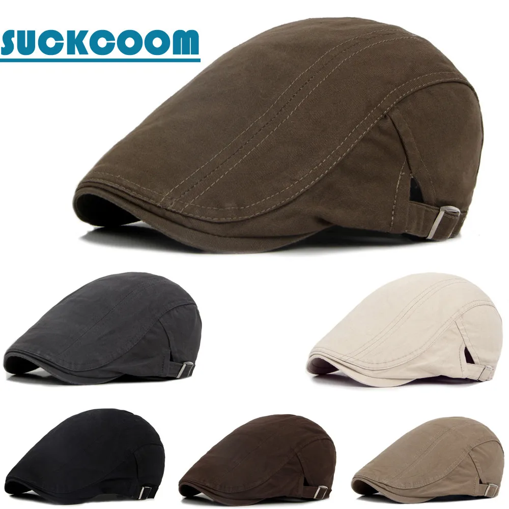 

New Fashion Men's Hat Berets Cap Golf Driving Sun Flat Cap Cotton Berets Caps for Men Casual Peaked Hat Visors Casquette Hats