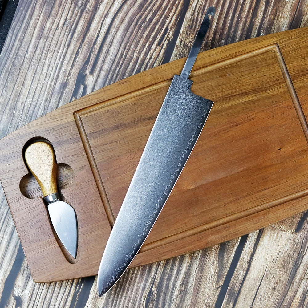 DIY VG 10 Sharp 8in Chef Knife Blank Damascus Steel Knife Blade Material Semi-finished Steel Billet Japanese Knife Kitchen Knife