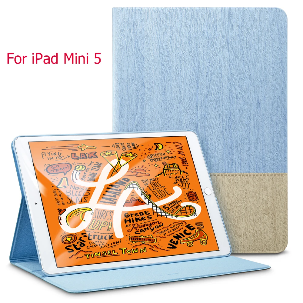 Sky blue-Mini 5 Чехол ESR для iPad Mini 5 mini 4 3 2 1 чехол из ткани Оксфорд с трехслойной подставкой с функцией автоматического сна/пробуждения смарт-чехол для iPad Mini 5 - Цвет: Sky blue-Mini 5