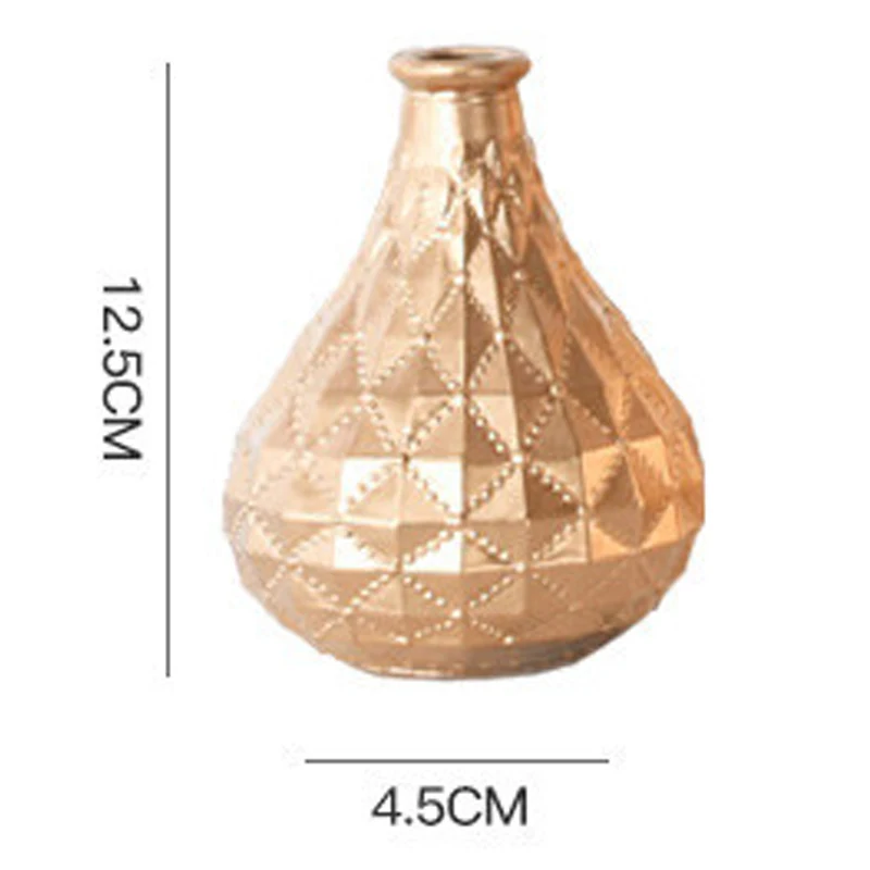 

2021 Wedding Flowerpot Dried Vases Arrangement Decorative Nordic Golden Glass Vase Gold Flower Vase Home Tabletop Ornaments Home