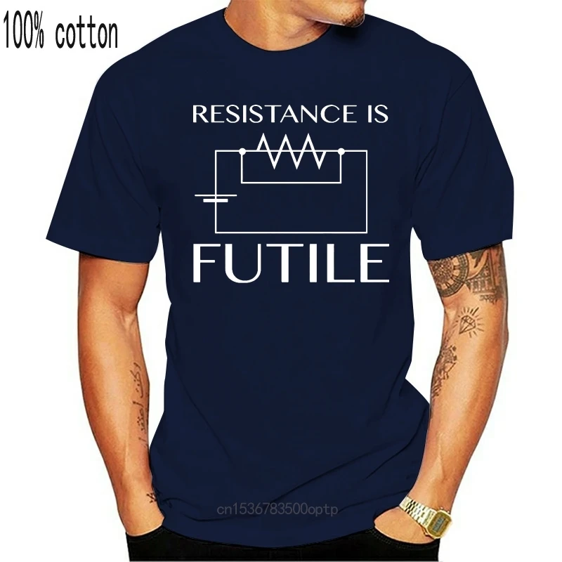 

New Resistance Is Futile T Shirt Top Electrical Engineering Ohm's Law Gift Present High Quality Custom