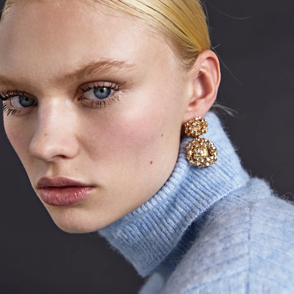 Золотые геометрические серьги элегантные Висячие модные для вечеринок