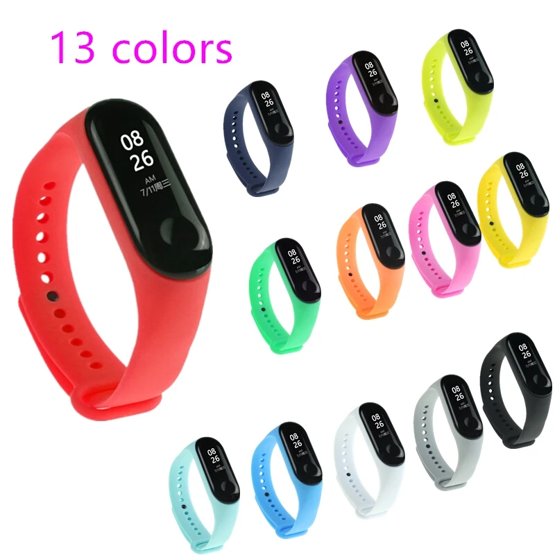 Для Xiaomi mi Band 4 3 ремешок силиконовый браслет для аксессуары band сменные цветные