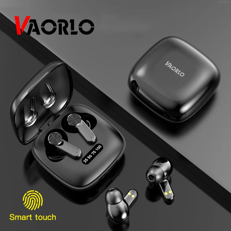 VAORLO беспроводные TWS Bluetooth 5 1 наушники с сенсорным управлением цифровой дисплей