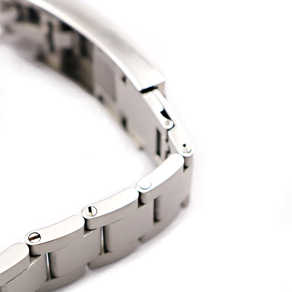 CARLYWET 20 21mm Silver Brushed Watch Band Steel Screw Link Replacement Wrist Bracelet Flip Lock Clasp For Rolex Oyster Deepsea