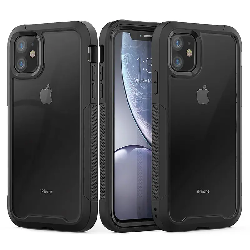 Противоударный Гибридный армированный чехол для iPhone 12 11 XR XS Max 8 7 Plus Жесткий ПК ТПУ