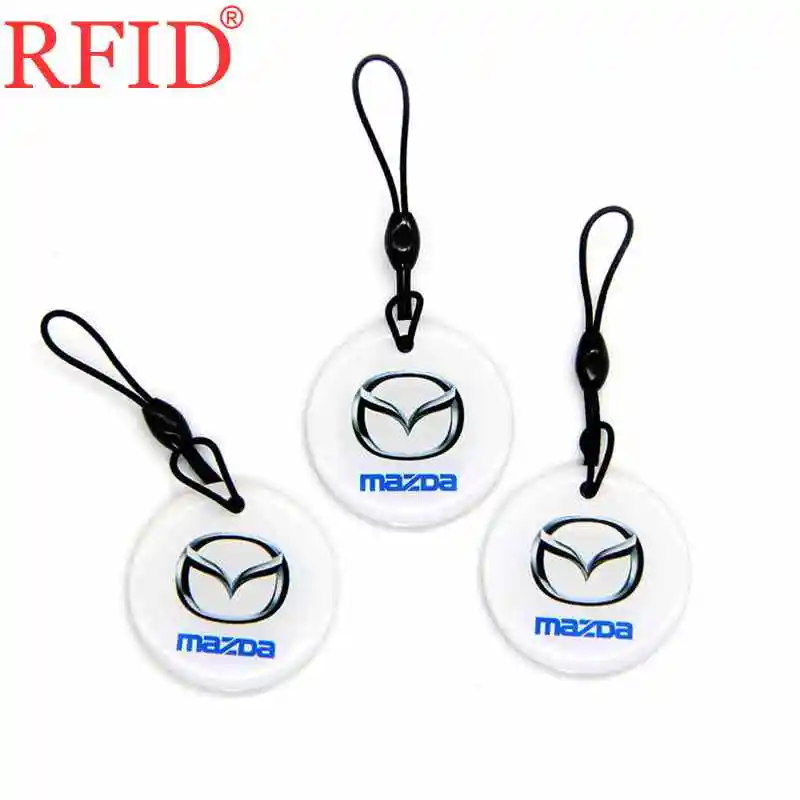 ID 125Khz EM4305 EM4205 Replicable Writable Auto Logos Pattern Keyfob RFID Card Circular Dropping Glue Keychain Access Control 1 |