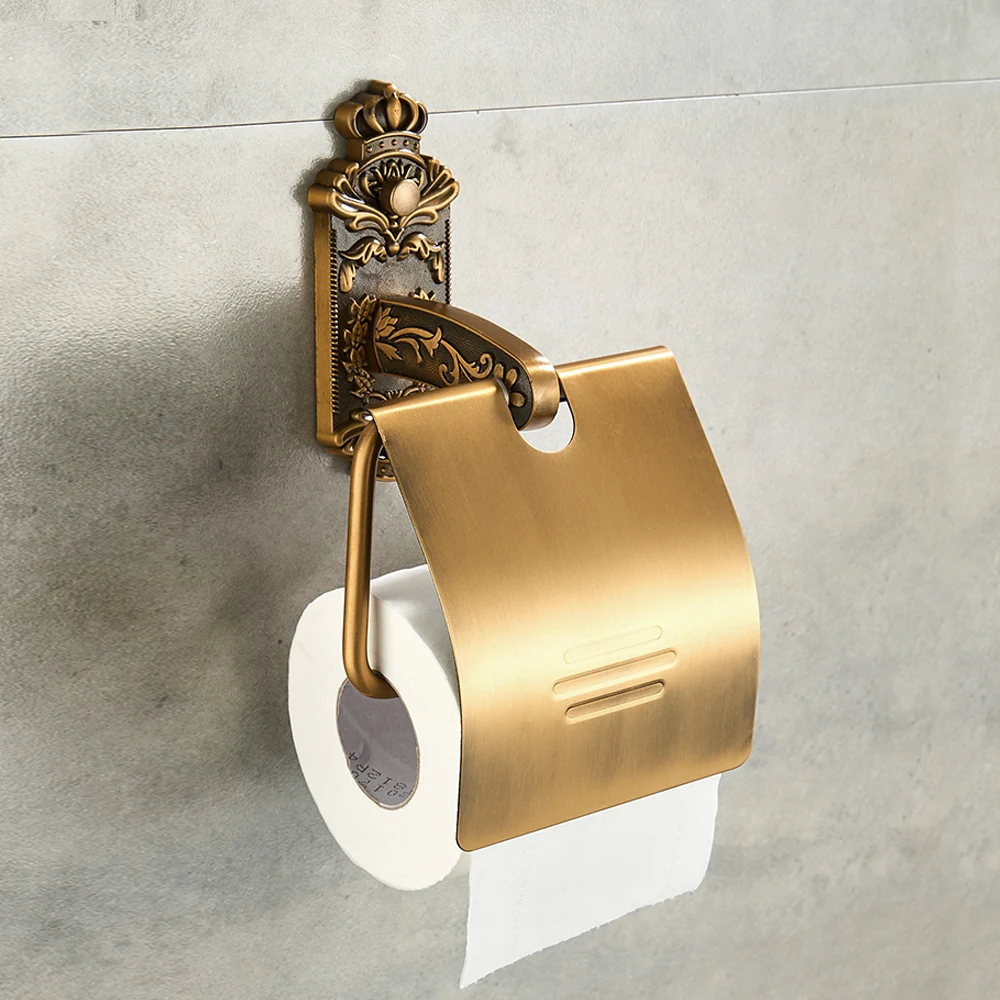 Аксессуары для ванной комнаты Античная латунная полка кольцо полотенец