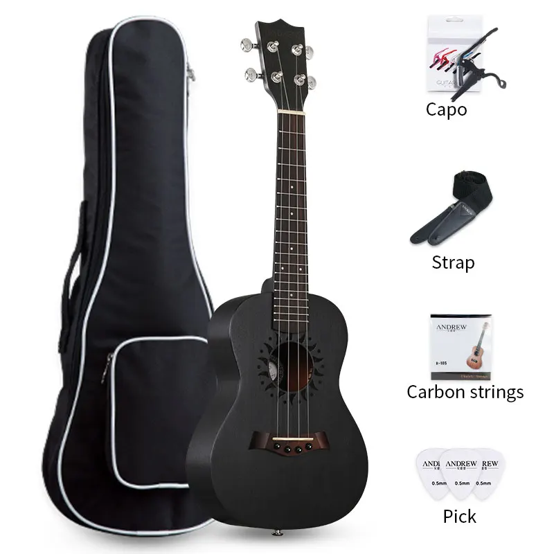 Высокое качество миниатюрная гитара укулеле акустическая углерода 4 струнная